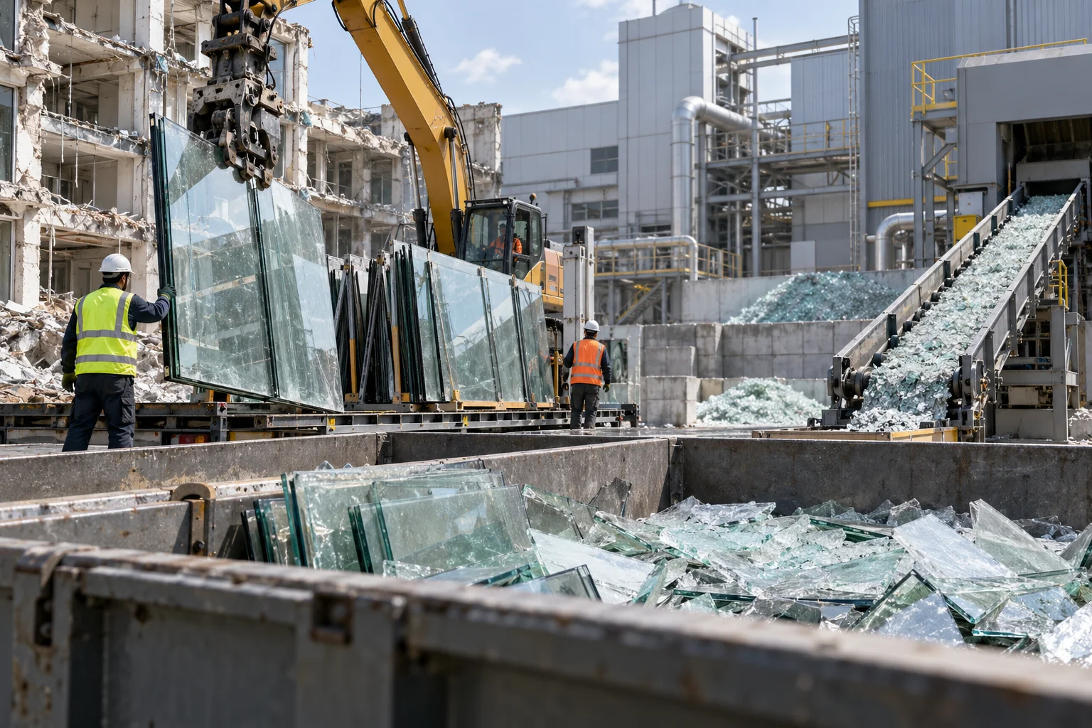 Obayashi et AGC organisent le recyclage en boucle fermée des vitrages de démolition